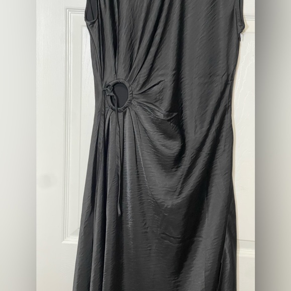 House of Harlow 1960 Women's Satin Slip Dress Circle Side Cutout in Black Sz XL - Picture 5 of 16